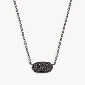 Kendra Scott Elisa Pendant Necklace in Black Drusy